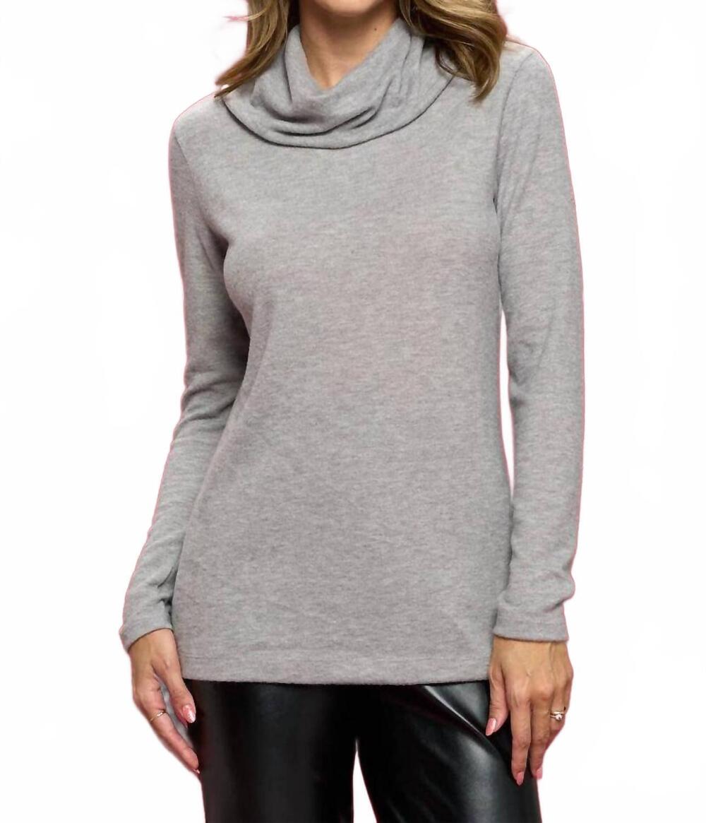NEW RENEE C turtleneck tunic top in grey